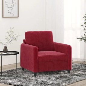 vidaXL Poltrona 60 cm veludo vermelho-tinto