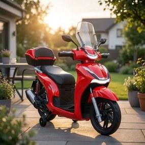 Mota elétrica para crianças  a 6 anos 12V Honda SH350i rodas Borracha Vermelha