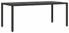 Conjunto de Jantar para Jardim 9 pcs Preto 190 x 90 x 75 cm