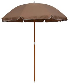 vidaXL Guarda-sol de jardim c/ poste de aço 180cm cinzento-acastanhado