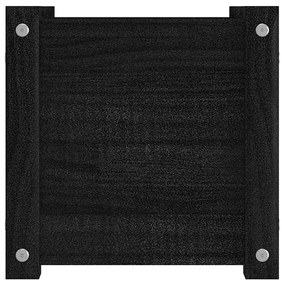 Vasos/floreiras de jardim 2 pcs 31x31x31 cm pinho maciço preto