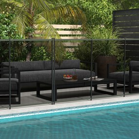 Barreira de segurança em rede para piscina 365 cm (L) x 126 cm (A) conjunto de 4 painéis preto