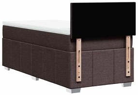 Cama com molas/colchão 90x200 cm tecido castanho-escuro