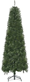 HOMCOM Árvore de Natal Artificial 180cm Ignífugo com 493 Ramos Folhas de PVC Base Dobrável e Suporte Metálico Verde