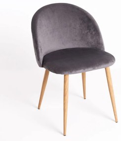 Cadeira Vint Veludo - Cinza escuro