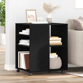 vidaXL Armário de arrumação com roda Carvalho preto 60 x 53 x 72.5 cm