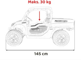 Carro elétrico para Crianças 3 a 7 anos, 2 Lugares Farmer Truck UTV Racing 24V 4x4 Rodas Espuma EVA, assento couro ecológico Vermelho