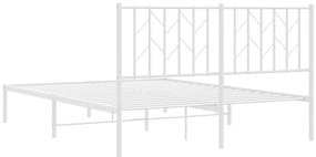 Estrutura de cama com cabeceira 140x200 cm metal branco