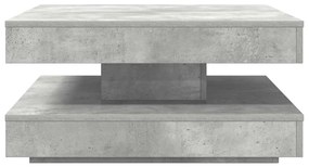 Mesa de centro rotativa a 360 graus 70x70x34,5 cm cinza cimento