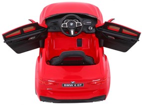 Carro elétrico para Crianças 12V BMW 6 GT Rodas de EVA, Assento de couro Vermelho