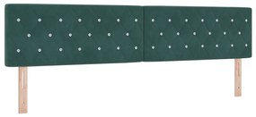 Cama Box Spring com Colchão verde escuro 200x200 cm de Veludo