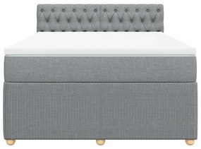 Cama com molas/colchão 140x200 cm tecido cinzento-claro