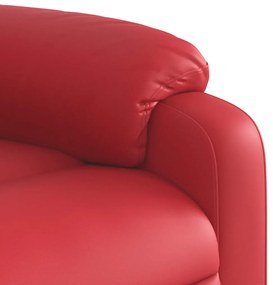 Poltrona reclinável elevatória elétrica couro artif. vermelho