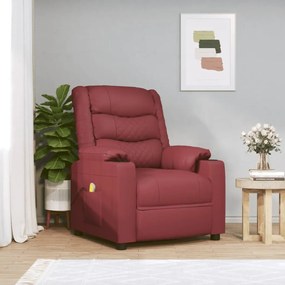 Cadeira de massagens couro artificial vermelho tinto