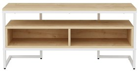 Móvel de TV Merrion – Branco/Carvalho – 110x35x49,9 cm