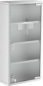 Armario de Kit de primeiros socorros em aço inoxidável para medicamentos 60x30x12cm prata