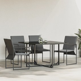 vidaXL Cadeiras de Jardim com Almofadas 4 pcs Preto Textilene