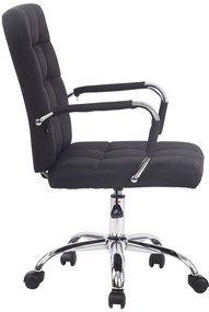 Cadeira de escritório Deli PRO em tecido com estrutura cromada 59 x 91-101 x 63 cm Preto