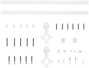 Kit de ferragens para porta deslizante 200 cm aço branco