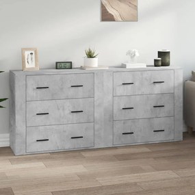 vidaXL Aparadores 2 pcs derivados de madeira cinzento cimento