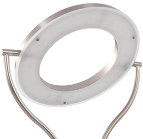 Candeeiro de pé alto regulável 18 W 180 cm prateado