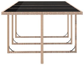 13 pcs conjunto jantar exterior com almofadões vime PE bege