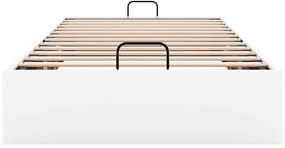 Estrutura de cama otomana sem colchão 100x200 cm branca