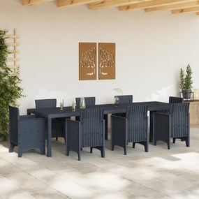 Mesa de Jardim vidaXL Antracite 300x100x73 cm Poly Rattan