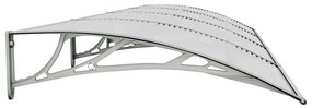 Toldo para porta 400x100 cm policarbonato cinzento