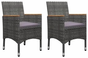 5 pcs conjunto de jantar para jardim cinzento