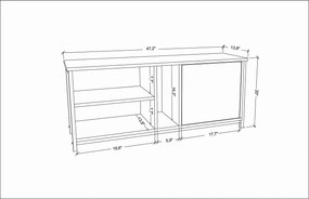 Móvel TV Neola – Branco/Antracite – 120 cm x 35,3 cm x 50,8 cm