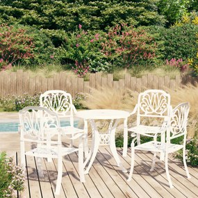 vidaXL 5 pcs conjunto de bistrô alumínio fundido branco