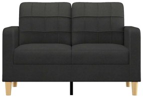 Sofá de 2 lugares tecido 120 cm preto