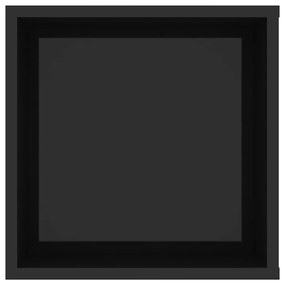 Armário de parede para TV derivados de madeira preto brilhante