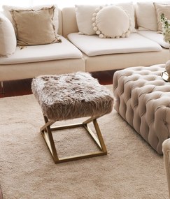 Pouffe Capraz – Castanho Dourado – 50x42x40 cm