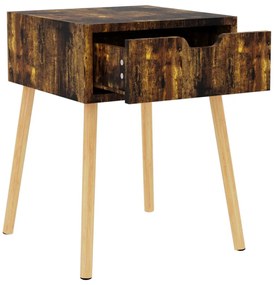 Mesa de cabeceira 40x40x56 cm derivados madeira carvalho fumado