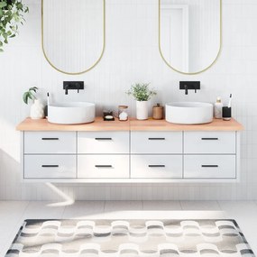 vidaXL Bancada p/ WC 200x60x(2-4) cm madeira maciça tratada castanho