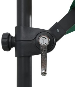 Guarda-sol cantilever c/ luzes LED e poste aço 250x250 cm verde