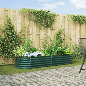 Cama Elevada para o Jardim vidaXL Verde 240x80x44 cm em Aço Galvanizado