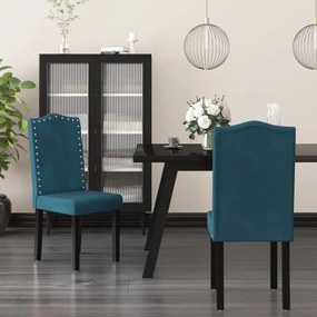 vidaXL Cadeiras de jantar 2 pcs veludo azul