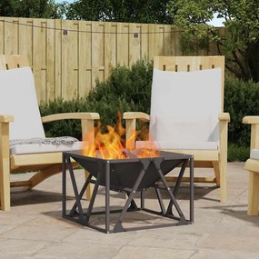 vidaXL Fire Pit Preto 50 x 50 x 35 cm Aço laminado a frio