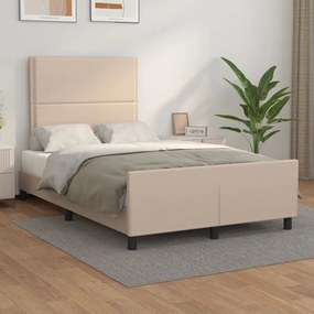 Estrutura de cama sem colchão 120x190cm couro artif. cappuccino