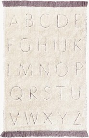 Tapete para crianças lavável artesanal com design de letras Abc