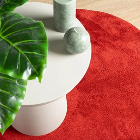 Tapete de pelo curto OVIEDO Ø 120 cm vermelho