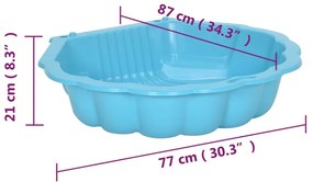 Caixas de areia 2 pcs 77x87x21cm plástico azul