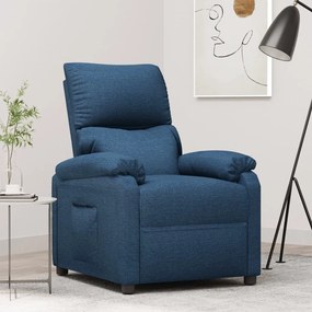vidaXL Poltrona reclinável tecido azul