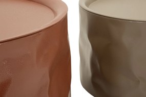 CONJUNTO DE MESA DE CAFÉ NORIMBERGA 2 PEÇAS Ø 62X30-51X26 CM VERMELHO E BRANCO