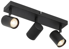 Candeeiro de teto moderno preto 3 luzes ajustável retangular - Jeana Moderno