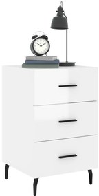 Mesa de cabeceira 40x40x66cm derivados madeira branco brilhante