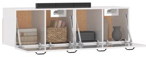Armários parede 2pcs 80x36,5x35 cm madeira branco brilhante